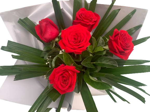 Elegant Bouquet - Red Roses x 05 Stems