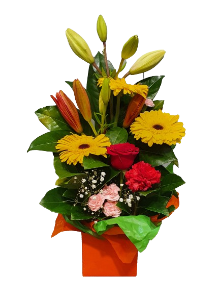 Brilliant Box Arrangement - Assorted Flowers Mix
