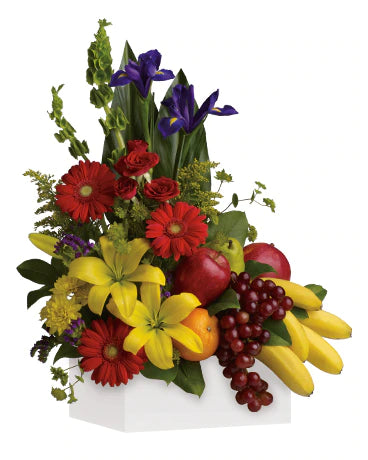 Magnificent box arrangement - Flower and Fruits