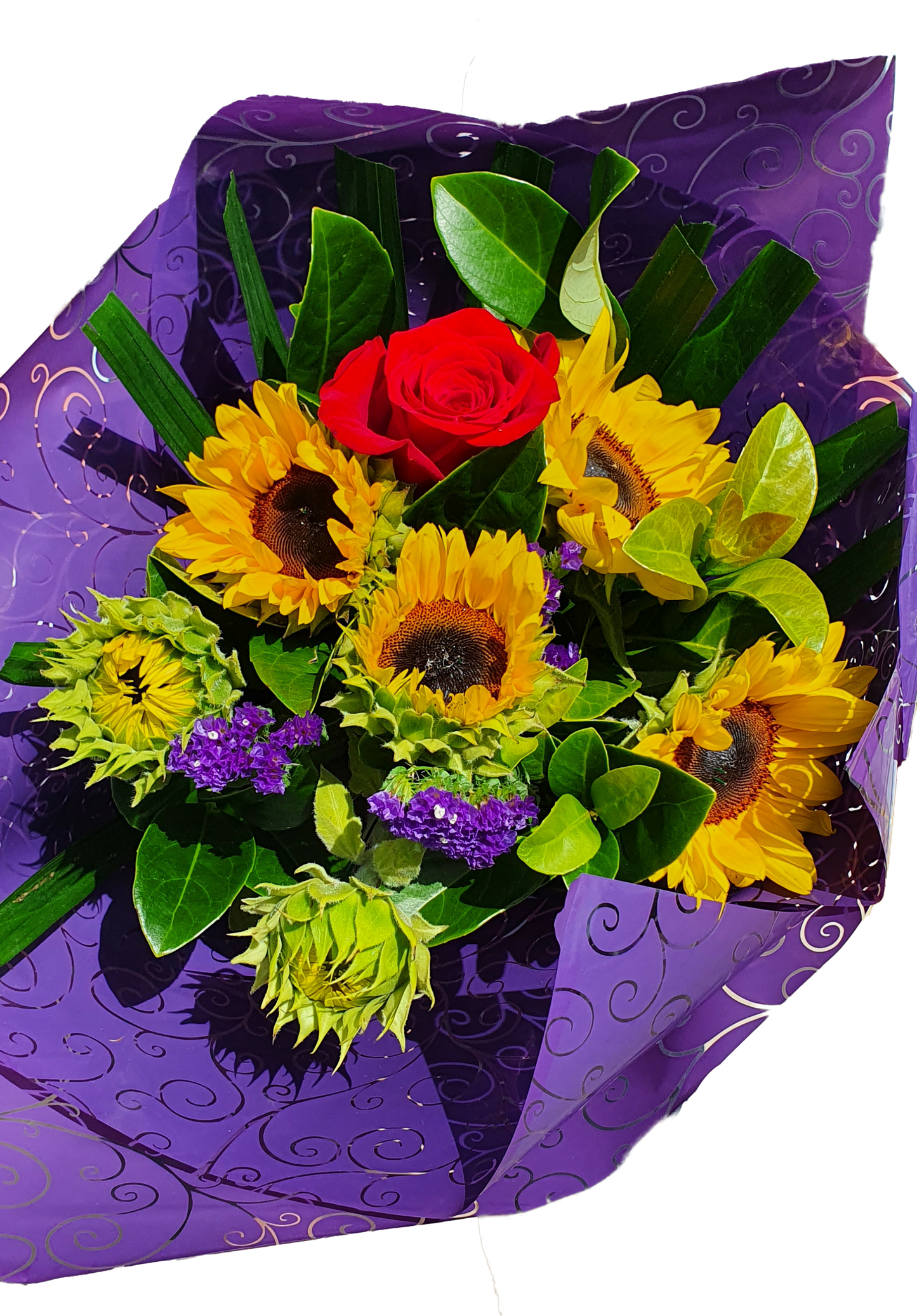 Elegant Bouquet - Sunflowers with Roses