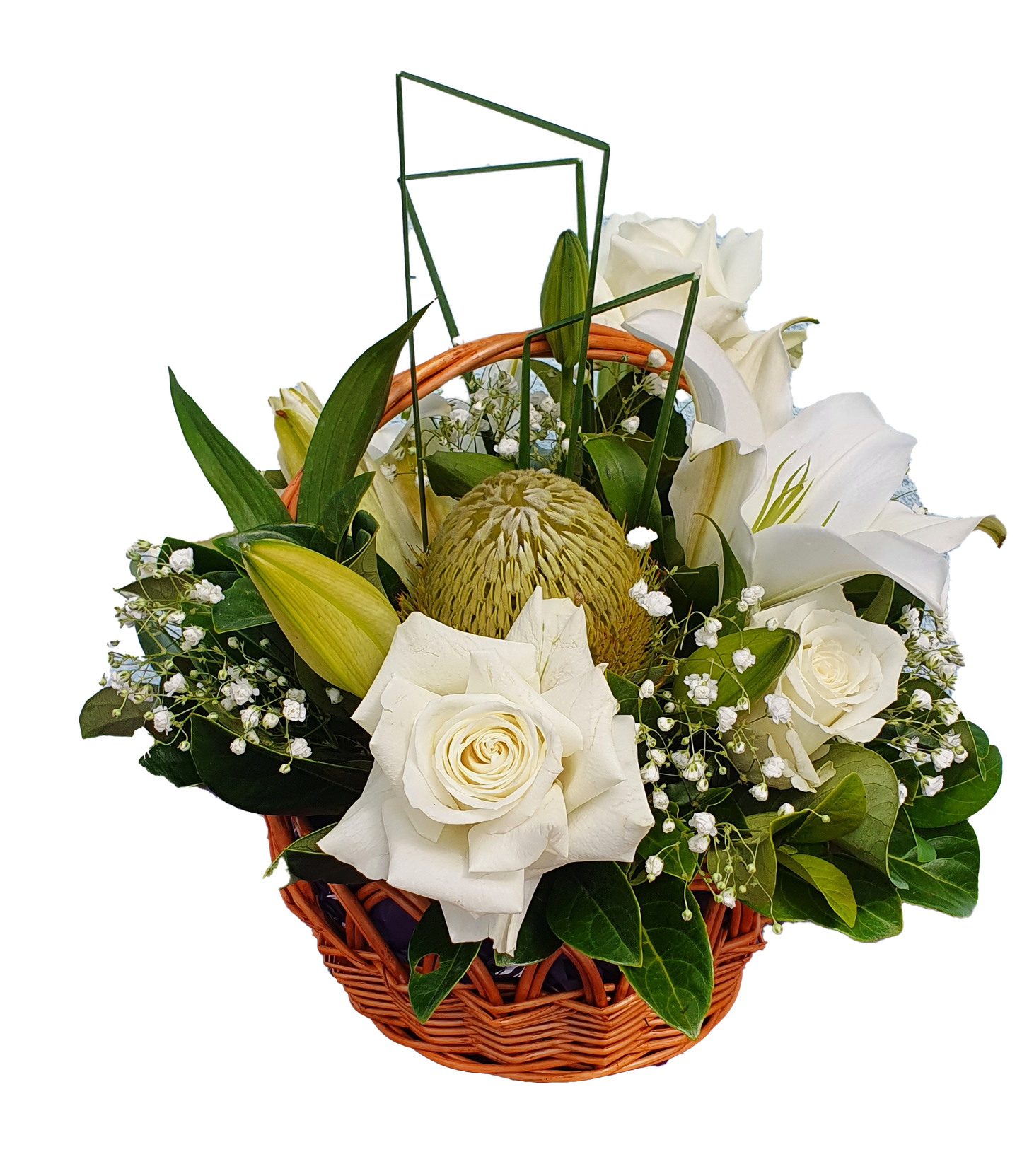 Epic Small Basket Arrangement - Calming White