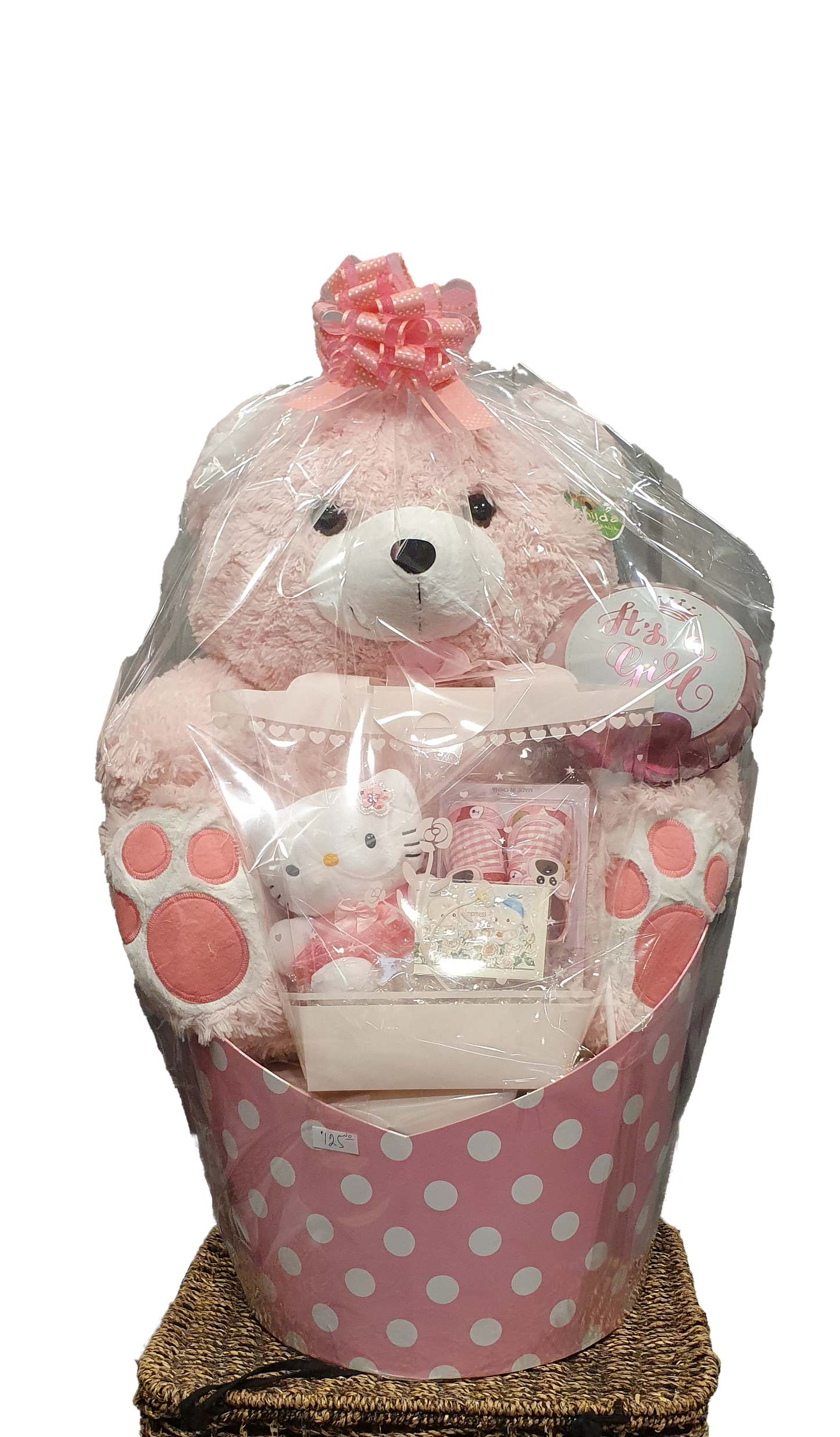 Cuddly Large Teddy Bear - it's a Girl gift hamper