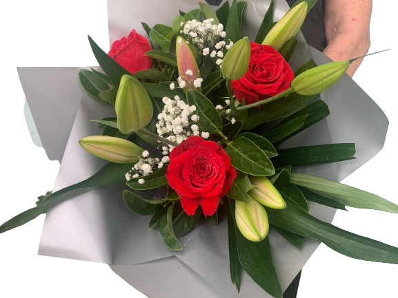 Elegant Bouquet - Roses & Oriental Lilies