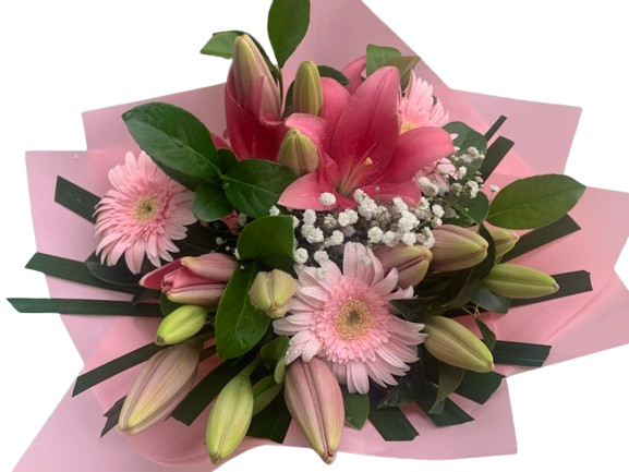 Elegant bouquet - Gerbera & Tiger Lilies - Assorted Colours