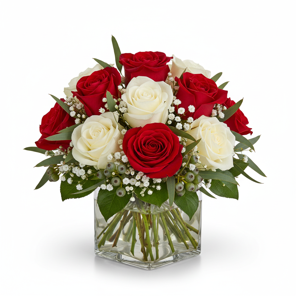 Scarlette_short-square-vase_Roses