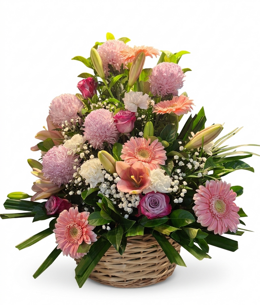 Seraphine_MixedPinkFlowers_Basket