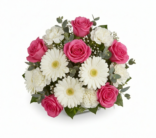 Vivory_short-square-vase-Aerial-Gerbera-Carnations-Rose