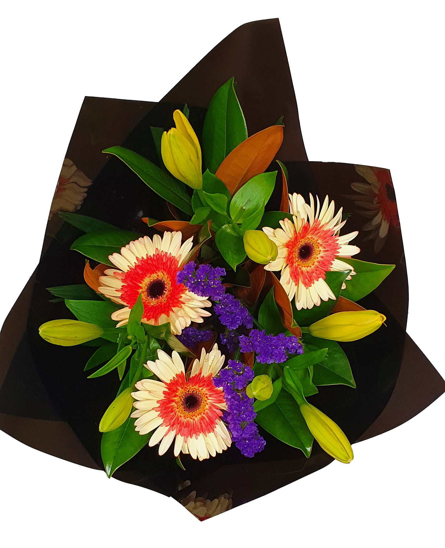 Elegant bouquet - Gerbera & Tiger Lilies - Assorted Colours