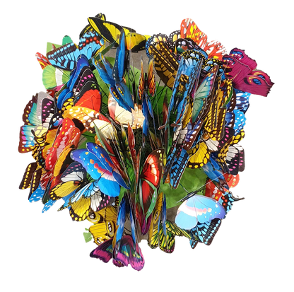 5Pcs x Butterfly-Shaped Stakes (Assorted Colours and Designs)